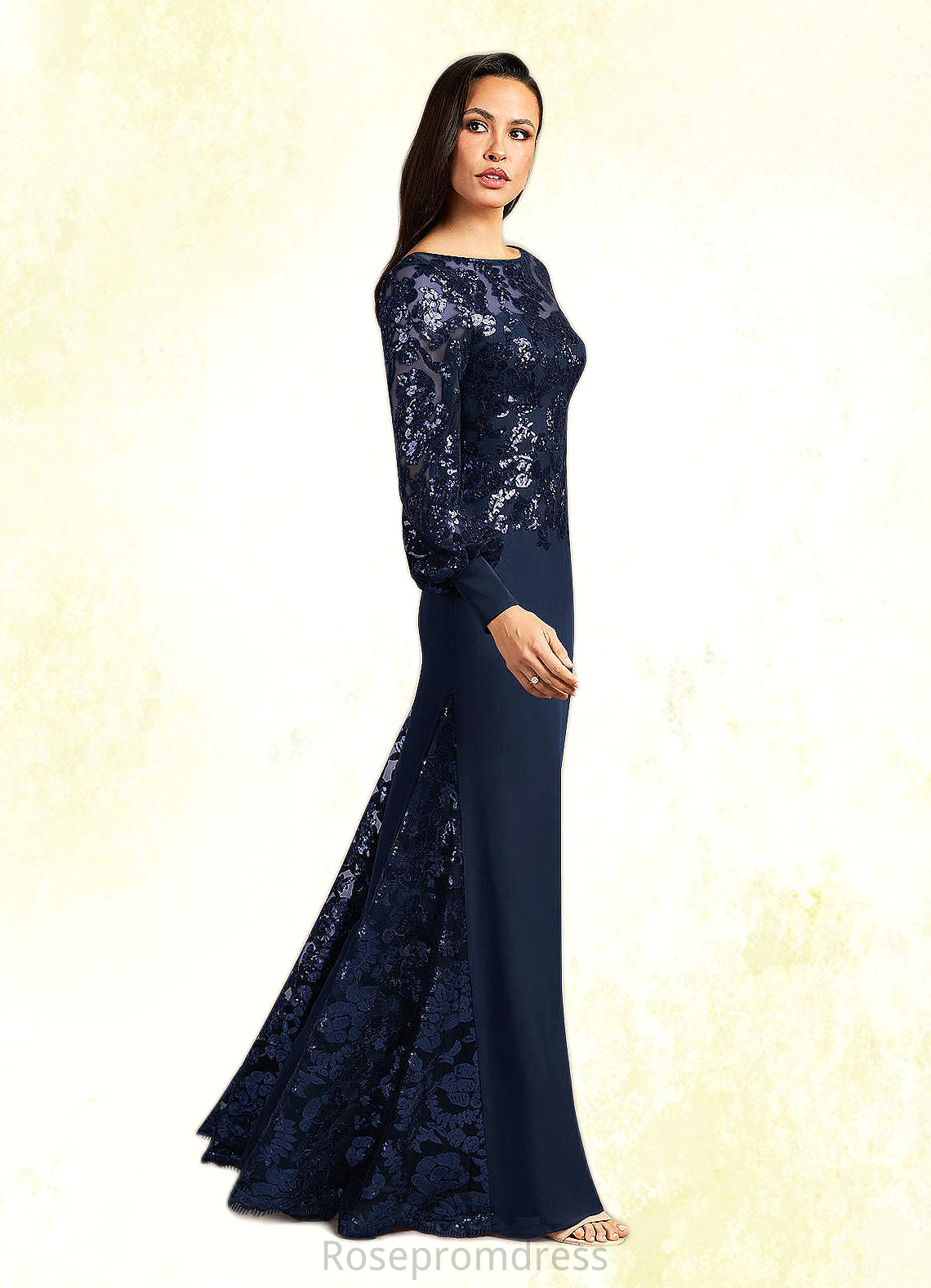 Jadyn Mermaid Sequins Lace Floor-Length Dress SRSP0022689