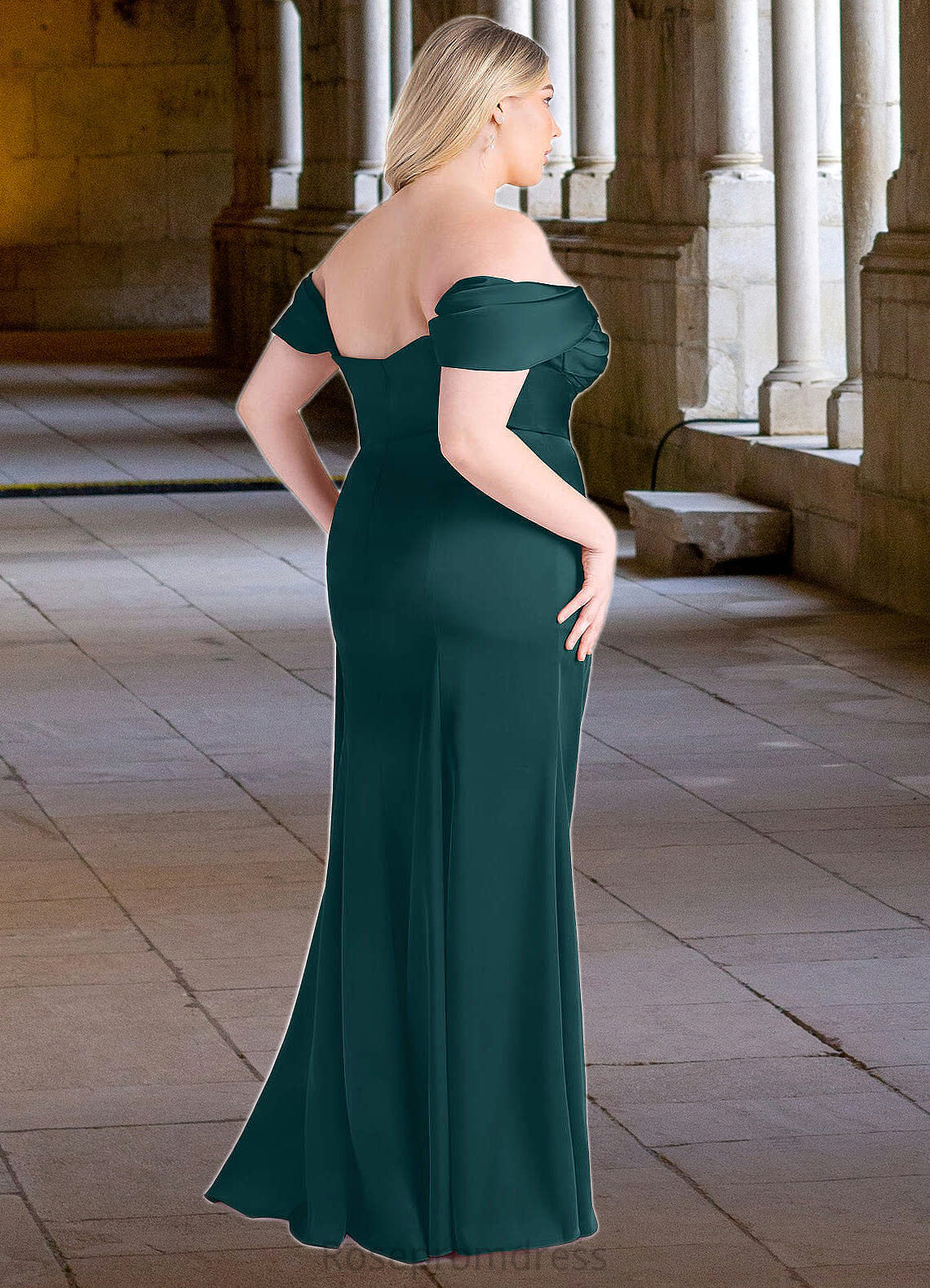 Savanna Sheath Convertible Stretch Satin Floor-Length Dress Pine SRSP0022710