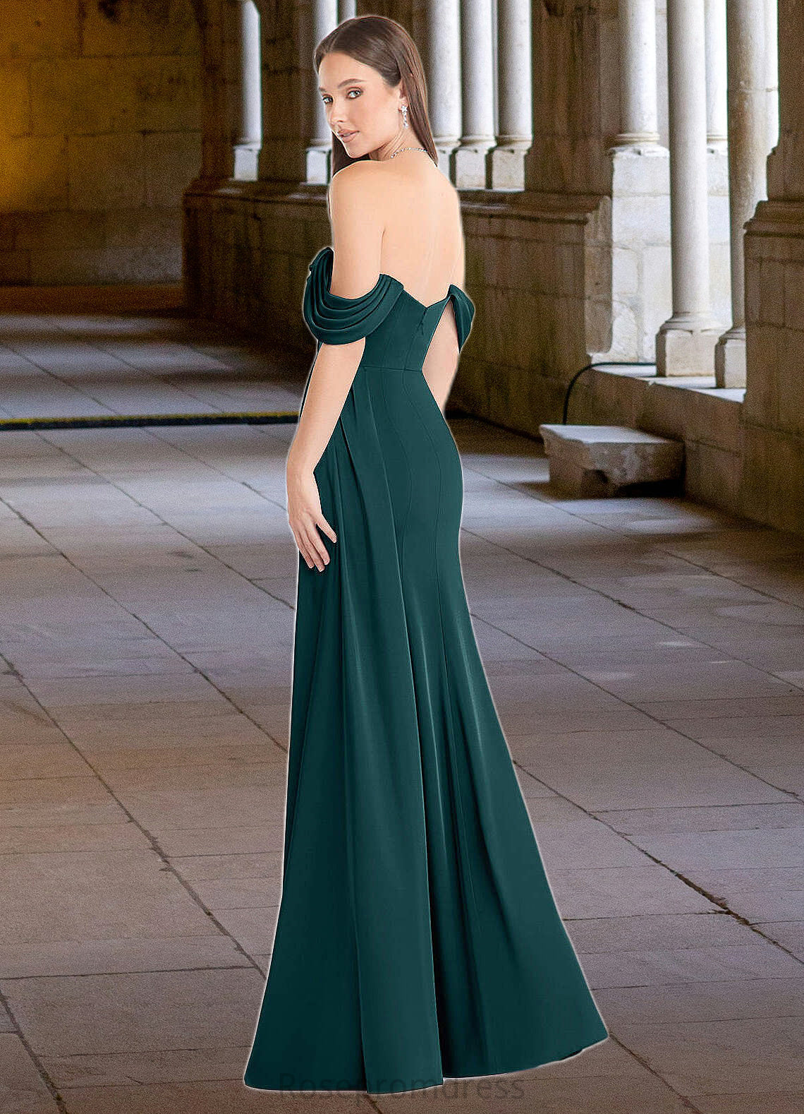 Savanna Sheath Convertible Stretch Satin Floor-Length Dress Pine SRSP0022710