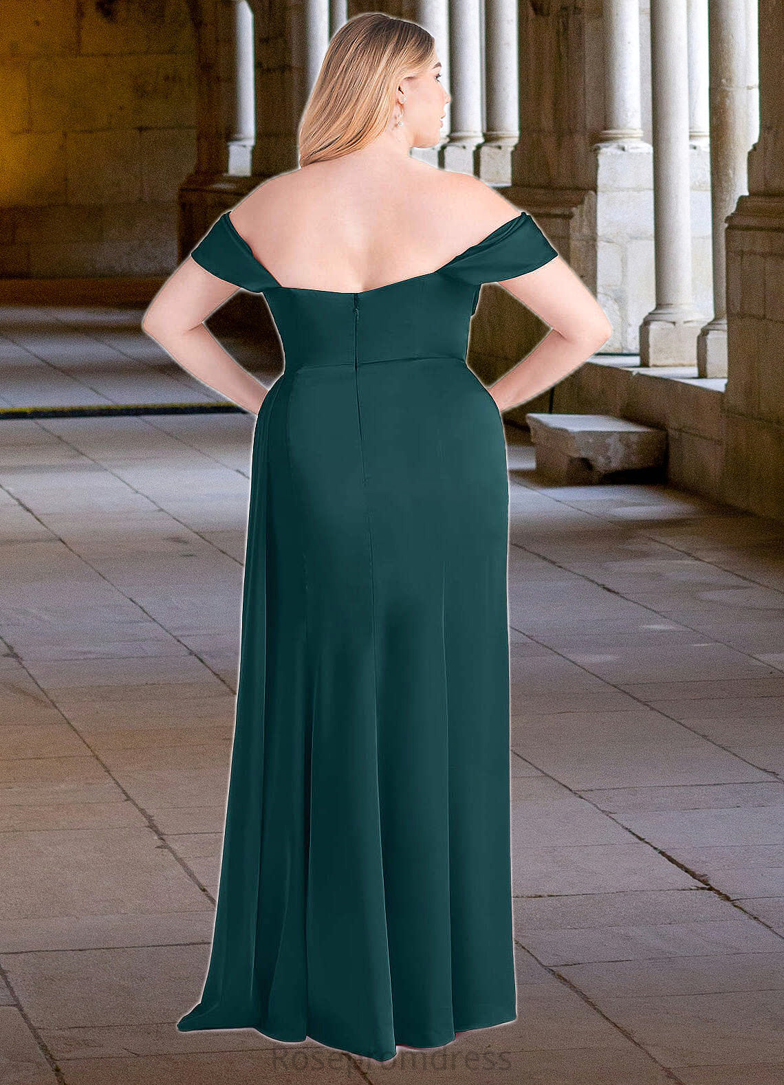 Savanna Sheath Convertible Stretch Satin Floor-Length Dress Pine SRSP0022710