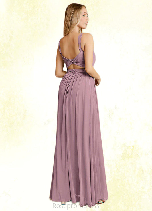 Sanai A-Line Convertible Mesh Floor-Length Dress dusty rose SRSP0022727