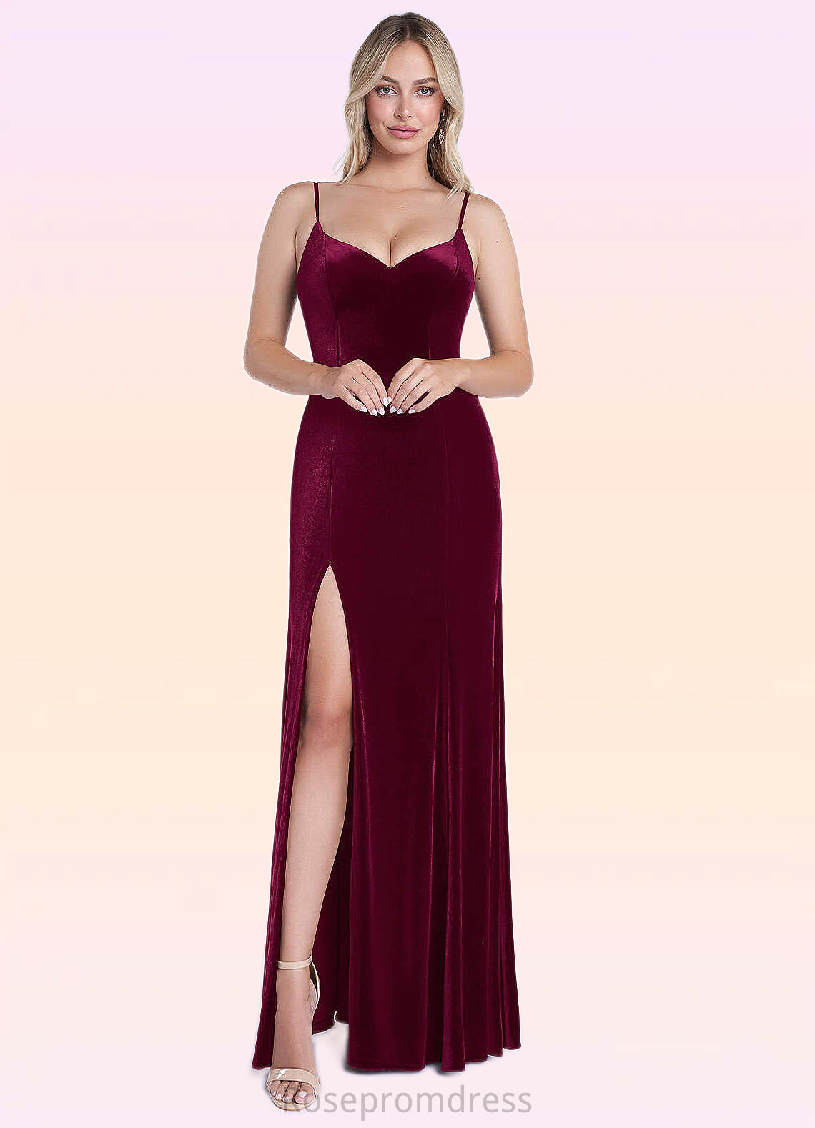 Natalya Mermaid Velvet Floor-Length Dress Cabernet SRSP0022736