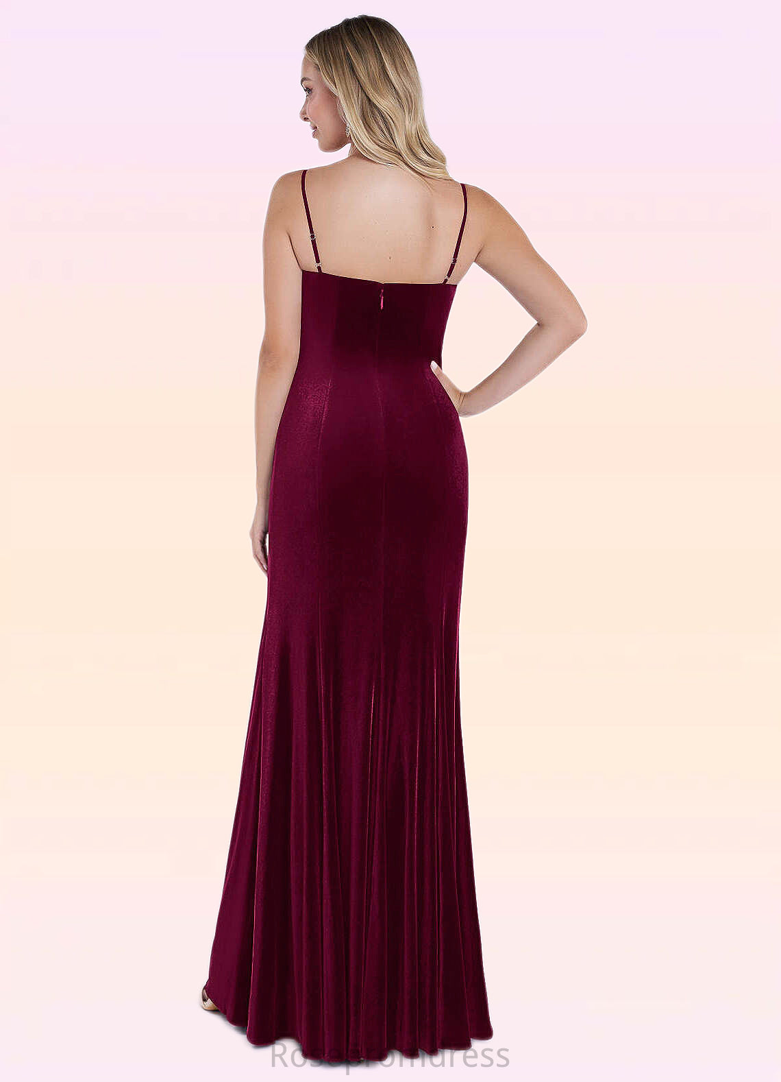 Natalya Mermaid Velvet Floor-Length Dress Cabernet SRSP0022736