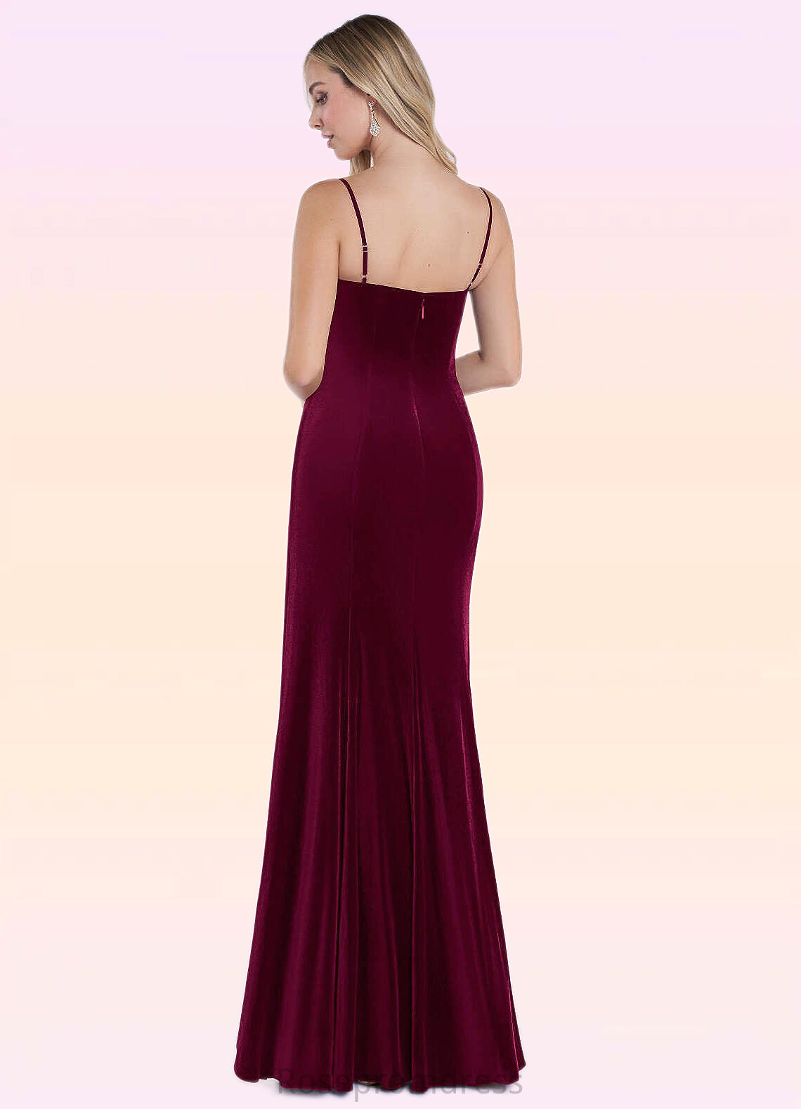 Natalya Mermaid Velvet Floor-Length Dress Cabernet SRSP0022736