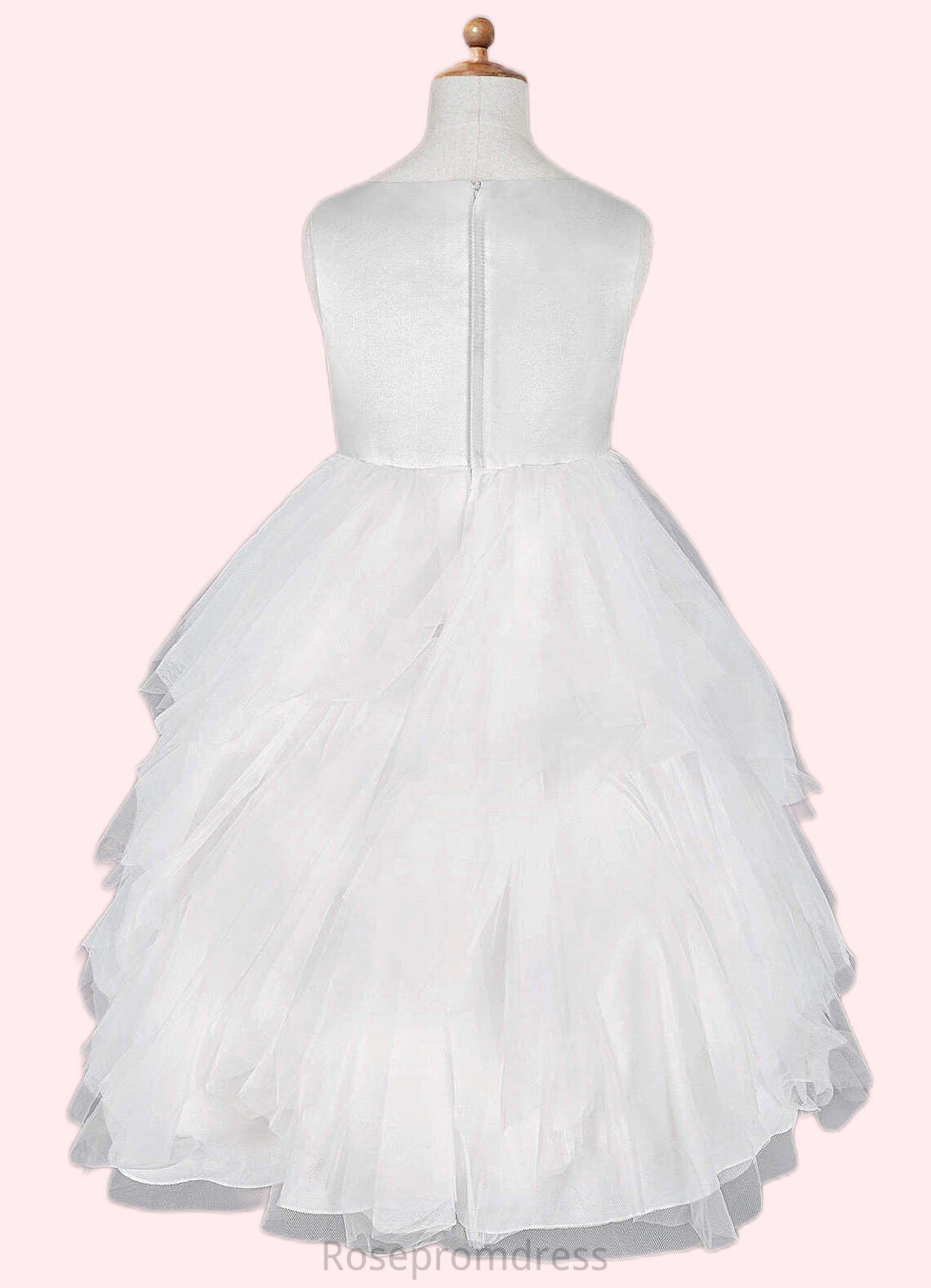 Jayla Ball-Gown Embroidered Tulle Knee-Length Dress Diamond White SRSP0022808