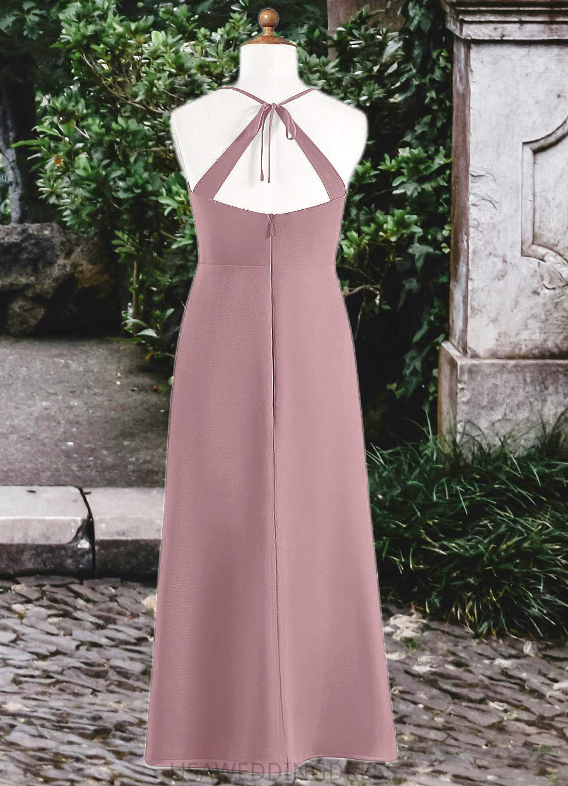Joselyn A-Line Chiffon Floor-Length Junior Bridesmaid Dress dusty rose DSP0022856