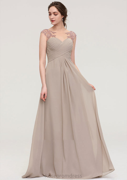 Sleeveless Scoop Neck Long/Floor-Length A-line/Princess Chiffon Bridesmaid Dresses With Pleated Beading -Bridesmaid Dresseses
Milagros SRSP0025396