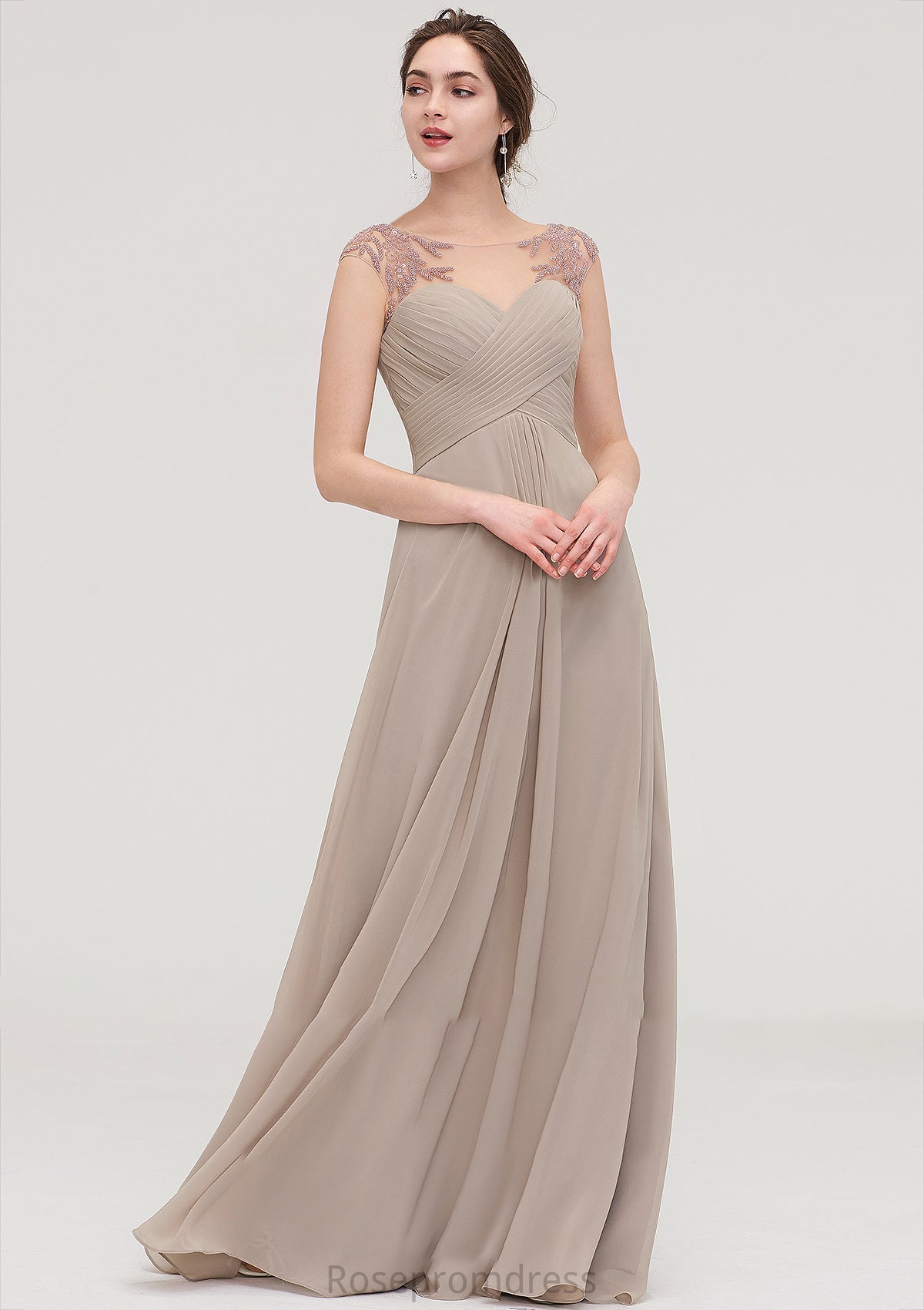 Sleeveless Scoop Neck Long/Floor-Length A-line/Princess Chiffon Bridesmaid Dresses With Pleated Beading -Bridesmaid Dresseses
Milagros SRSP0025396