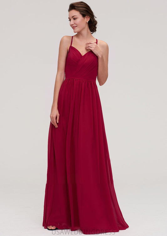 Sleeveless Sweetheart Long/Floor-Length Chiffon A-line/Princess Bridesmaid Dresseses With Split Pleated Peggie DSP0025477