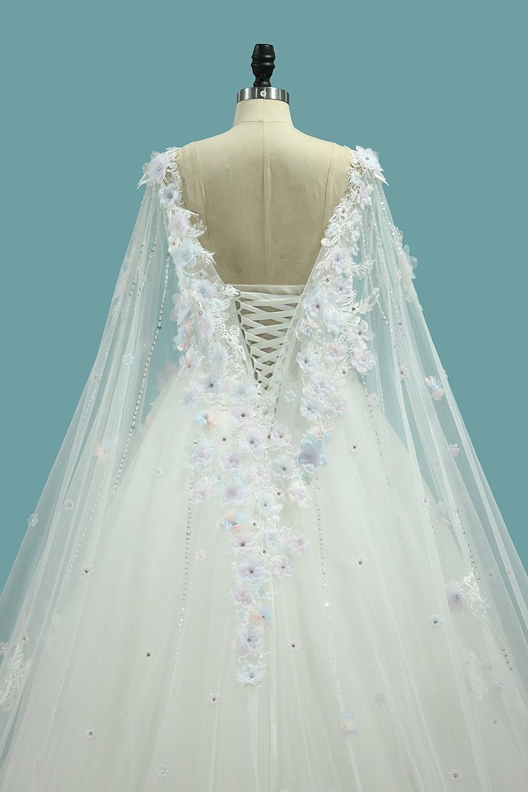 2024 Hot Selling Wedding Dresses Lace Up With Appliques And Sequins And Bow Knot Off The Shoulder