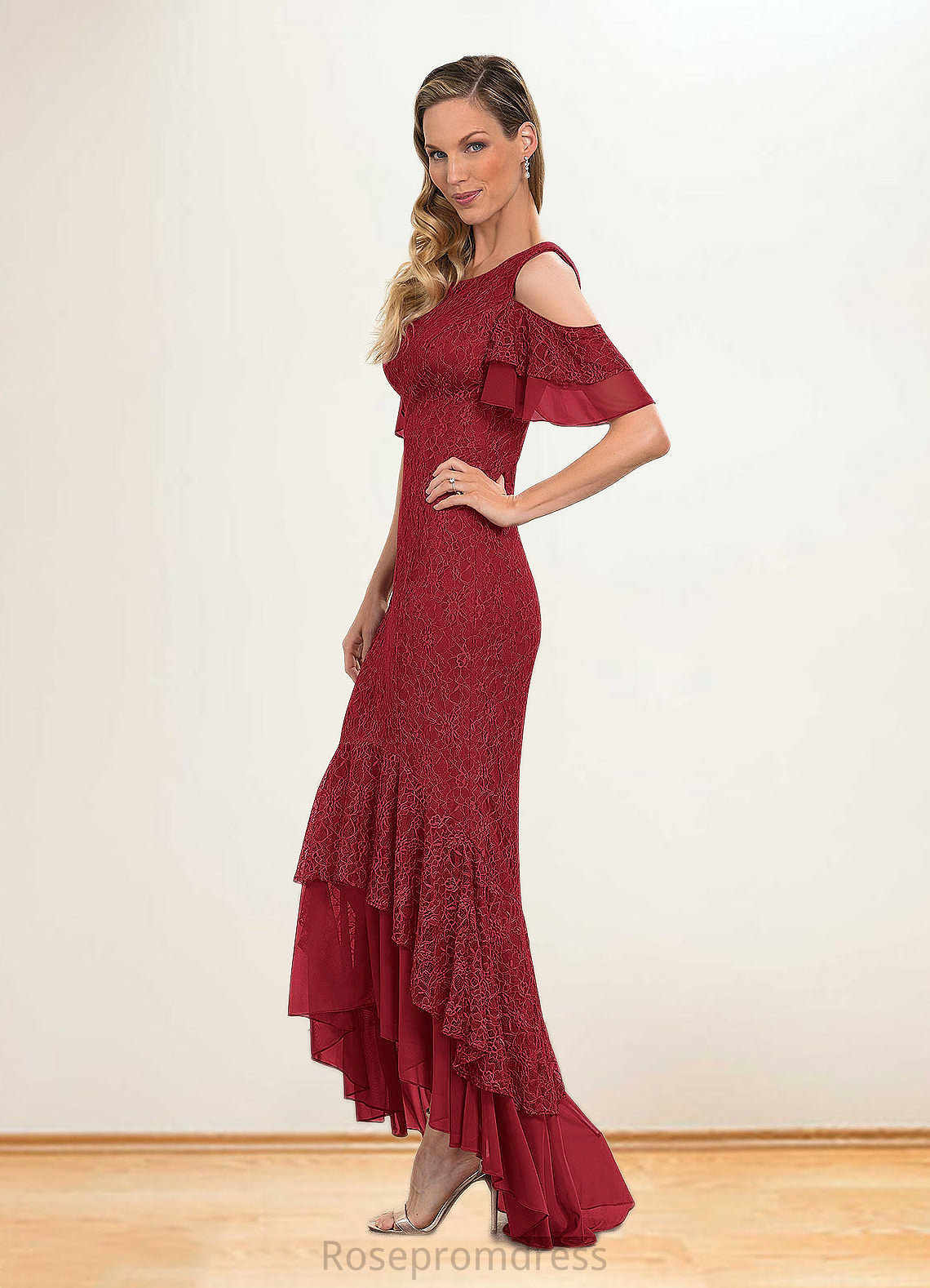 Lucy Sheath Lace Asymmetrical Dress SRSP0019882