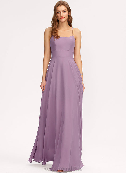 A-Line Neckline Length ScoopNeck Fabric Embellishment Floor-Length Silhouette Pockets Nadia Spaghetti Staps A-Line/Princess Bridesmaid Dresses