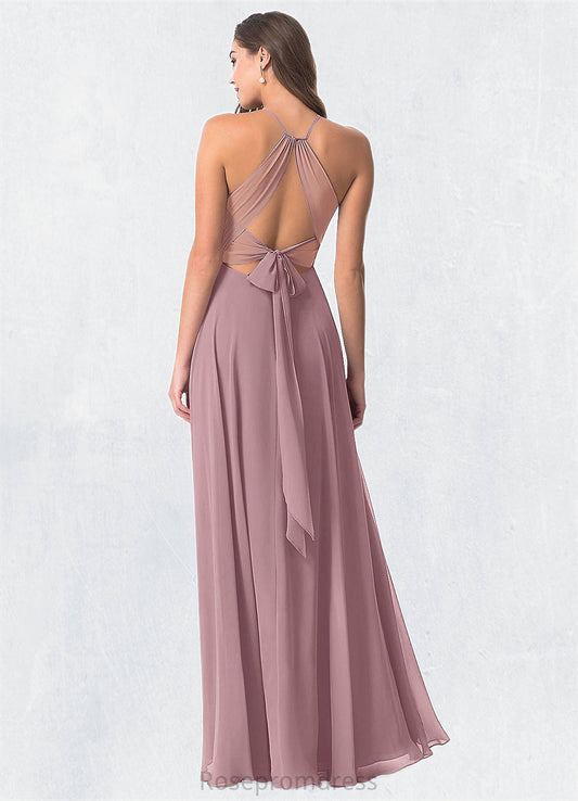 Serenity A-Line Pleated Chiffon Floor-Length Dress SRSP0019598
