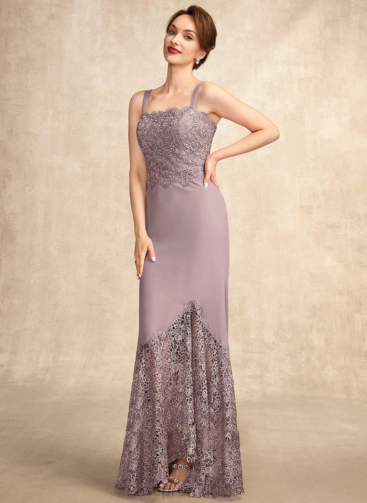 Mother Lace Square Mckenna Trumpet/Mermaid Chiffon Bride Dress of Asymmetrical the Mother of the Bride Dresses Neckline