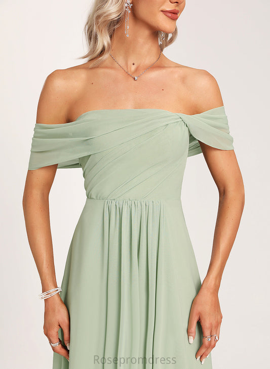 Fabric Floor-Length Ruffle Off-the-Shoulder Length Neckline Silhouette Embellishment A-Line Kit Velvet Trumpet/Mermaid Bridesmaid Dresses