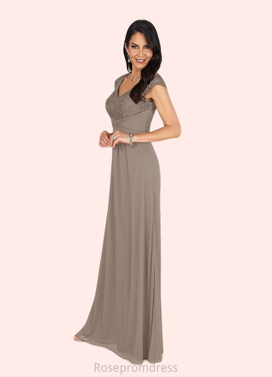 Selah A-Line Sequins Mesh Floor-Length Dress SRSP0019952
