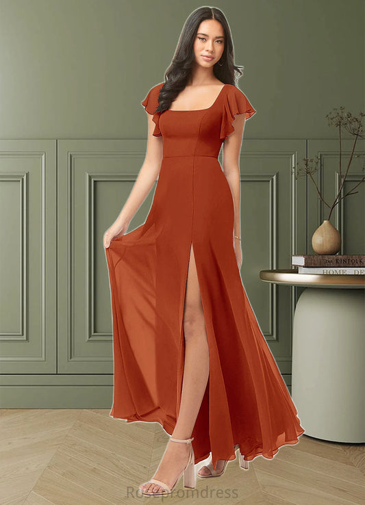 Moira A-Line Ruched Chiffon Floor-Length Dress SRSP0019599