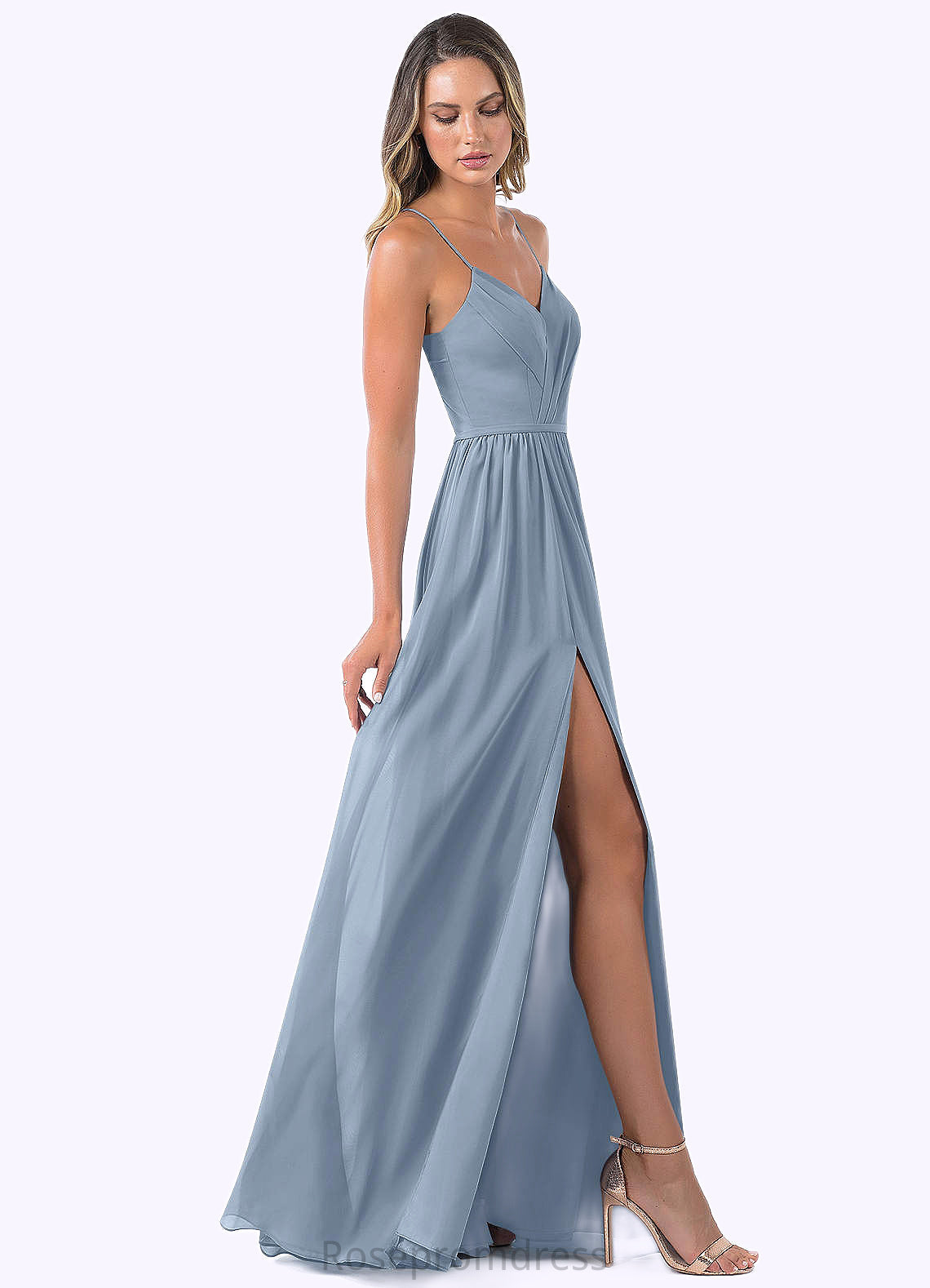 Aurora A-Line Pleated Chiffon Floor-Length Dress SRSP0019597