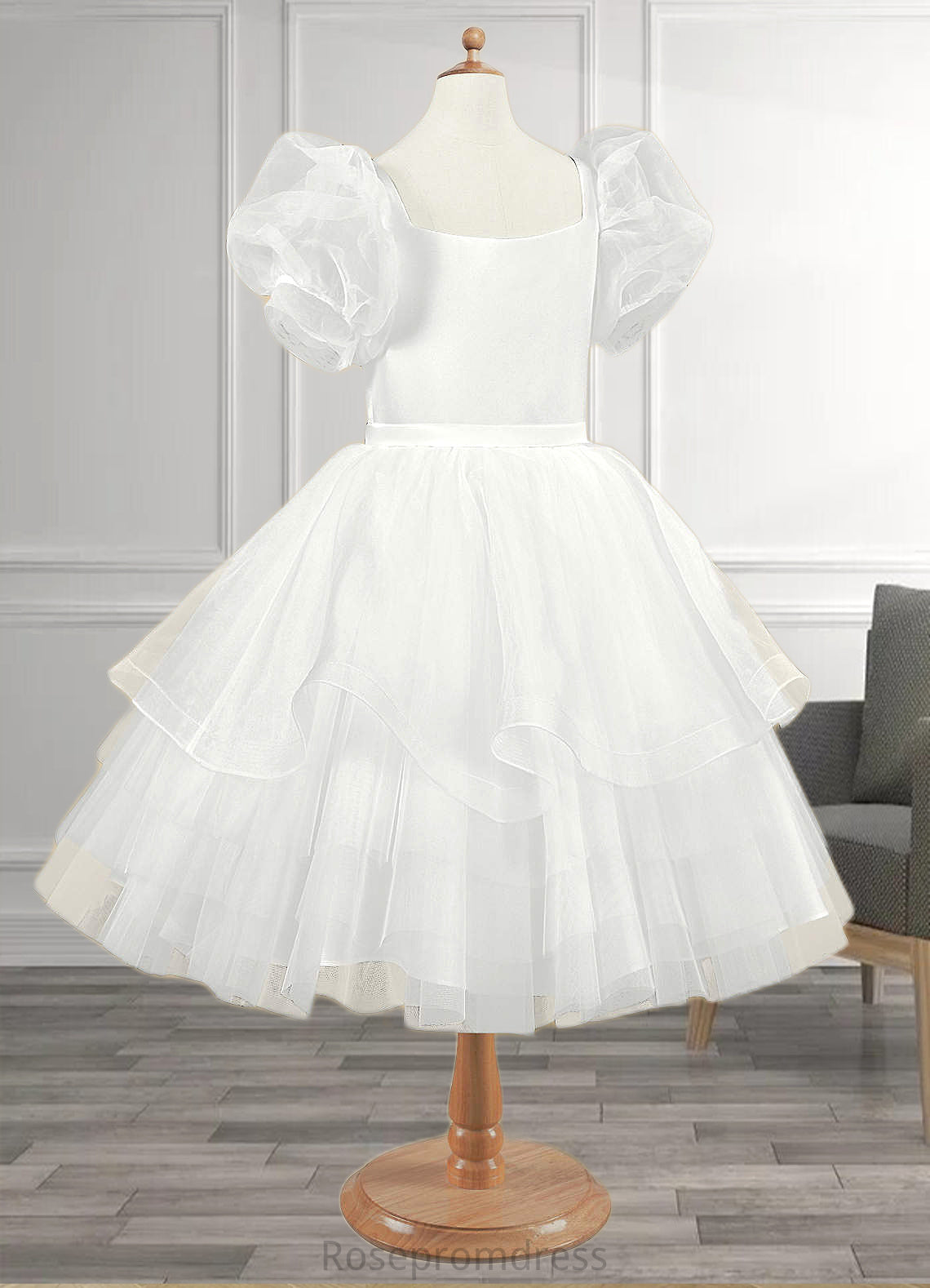 Lydia Ball-Gown Organza Knee-Length Dress SRSP0020246