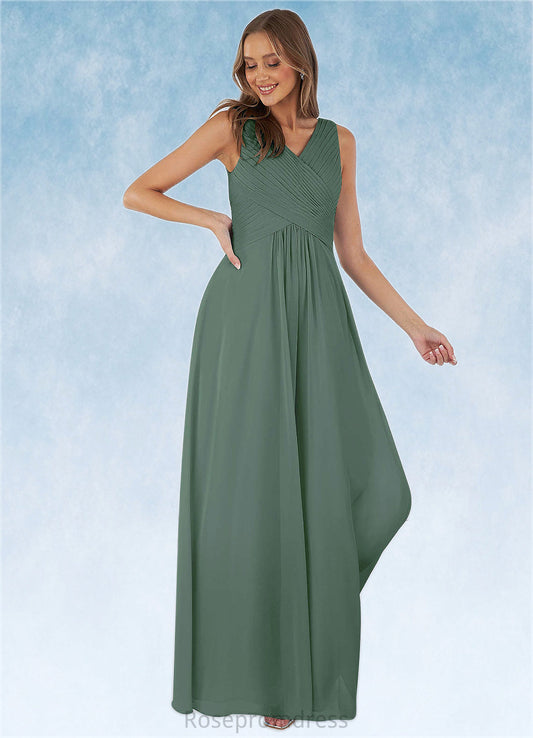 Sharon A-Line Pleated Chiffon Floor-Length Dress SRSP0019699