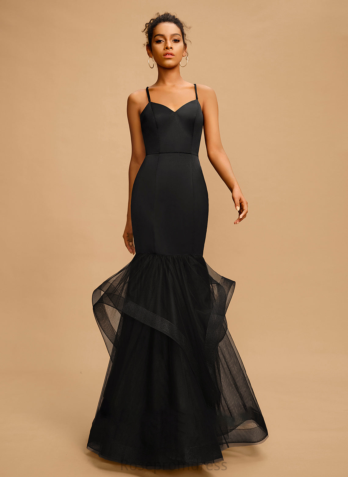 Prom Dresses V-neck Satin Trumpet/Mermaid Floor-Length Savannah