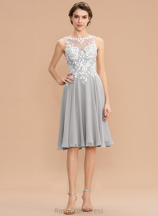 Silhouette Length Fabric Knee-Length A-Line Neckline Lace Straps ScoopNeck Daniella Bridesmaid Dresses