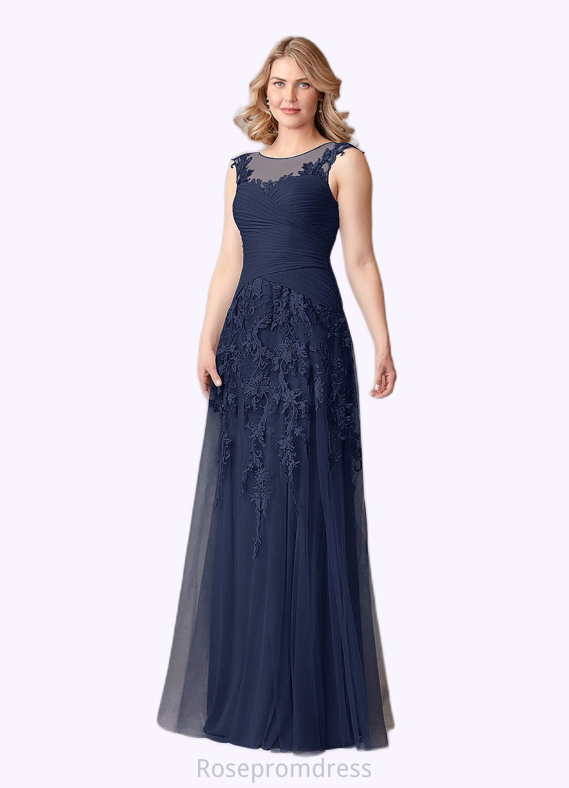 Alana A-Line Lace Mesh Floor-Length Dress SRSP0019947