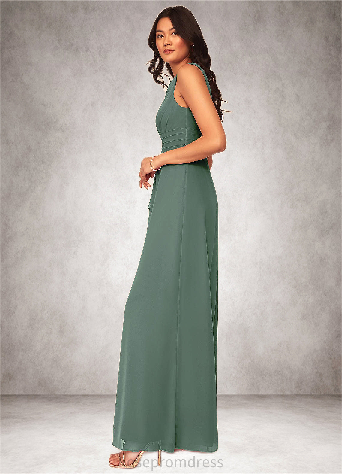Kaylah A-Line Chiffon Floor-Length Dress SRSP0019655