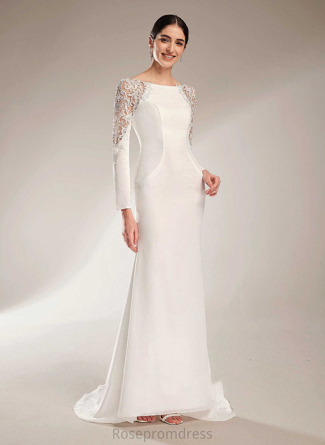 Dress Train Trumpet/Mermaid Wedding Neck Wedding Dresses With Kelsey Court Scoop Lace