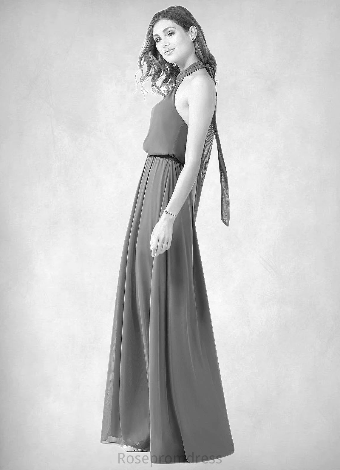 Jaelyn A-Line Pleated Mesh Floor-Length Dress SRSP0019674