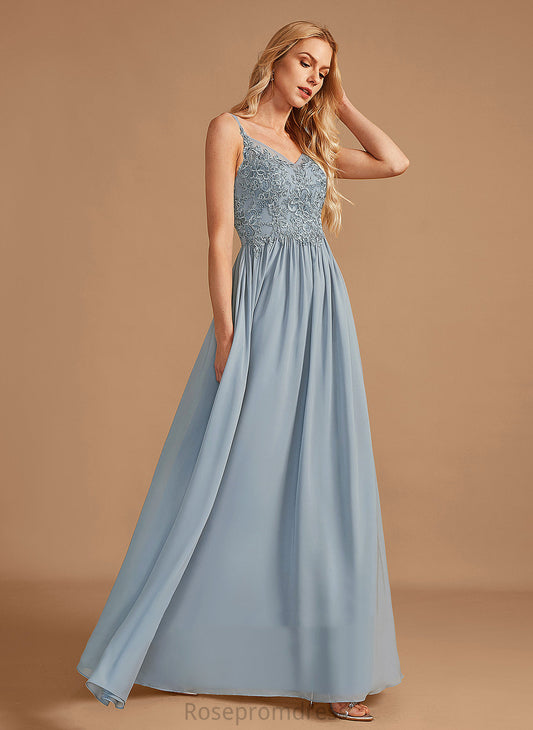 Neckline Ruffle Embellishment A-Line V-neck Fabric Silhouette Length Floor-Length Allyson A-Line/Princess Natural Waist Bridesmaid Dresses