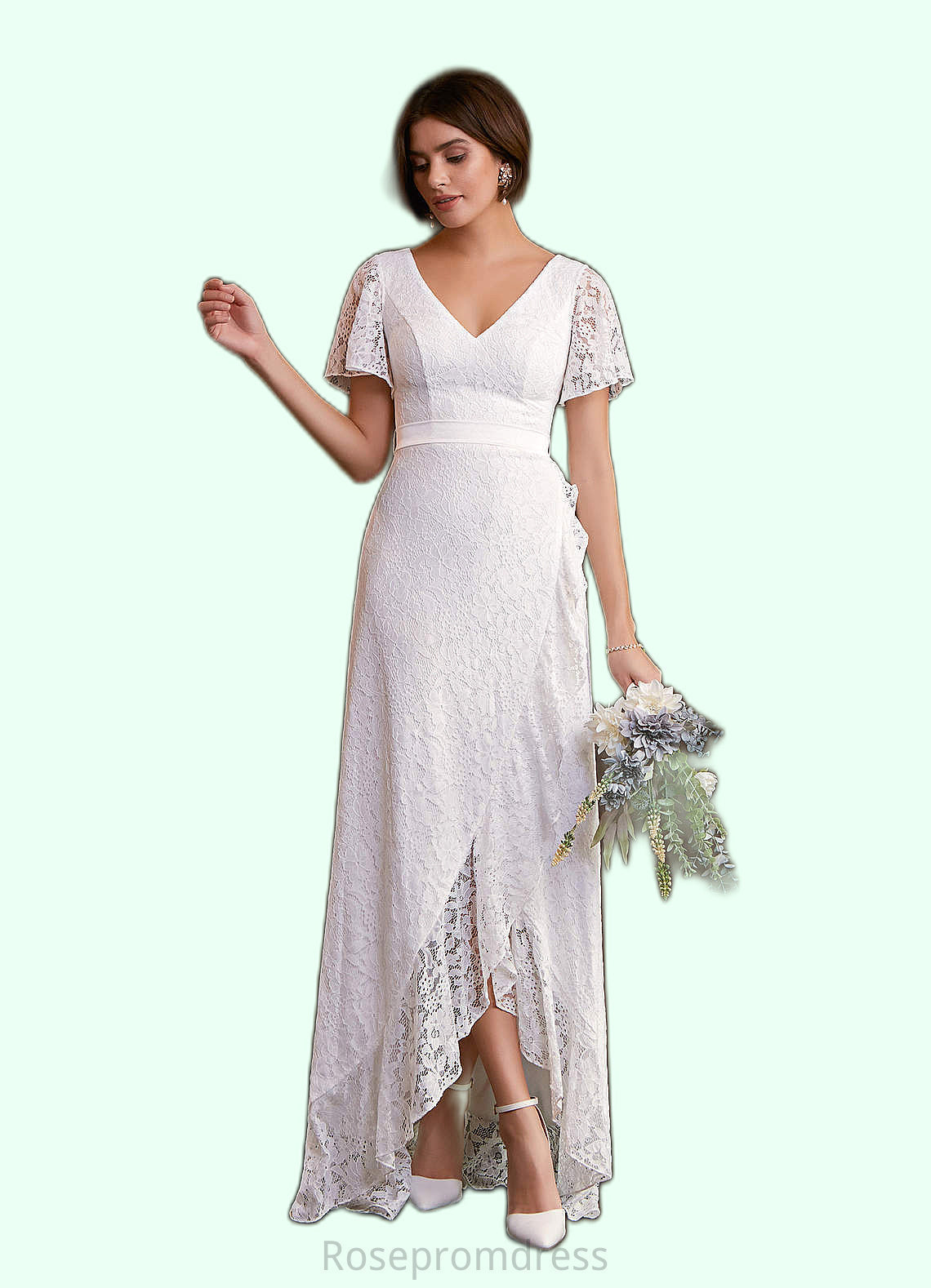 Esperanza A-Line Lace Floor-Length Dress SRSP0020046