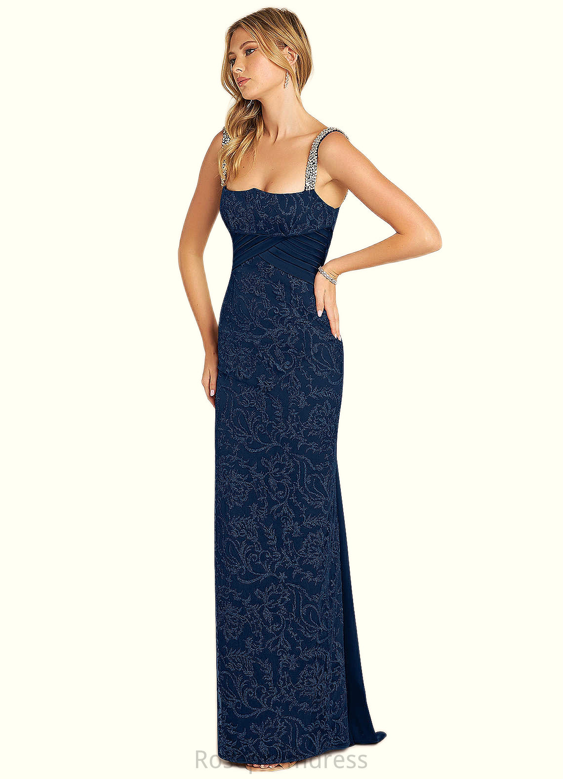Penelope Sheath Sweetheart Neckline Lace Floor-Length Dress SRSP0019810