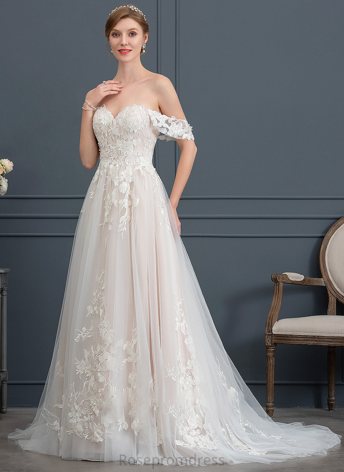 Halle Sweep Tulle Wedding Dresses Sweetheart Train Dress Wedding Ball-Gown/Princess