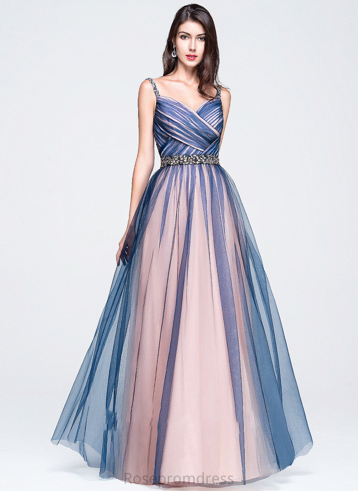 Prom Dresses Sandy With Ball-Gown/Princess Beading Sweetheart Tulle Floor-Length Sequins Ruffle