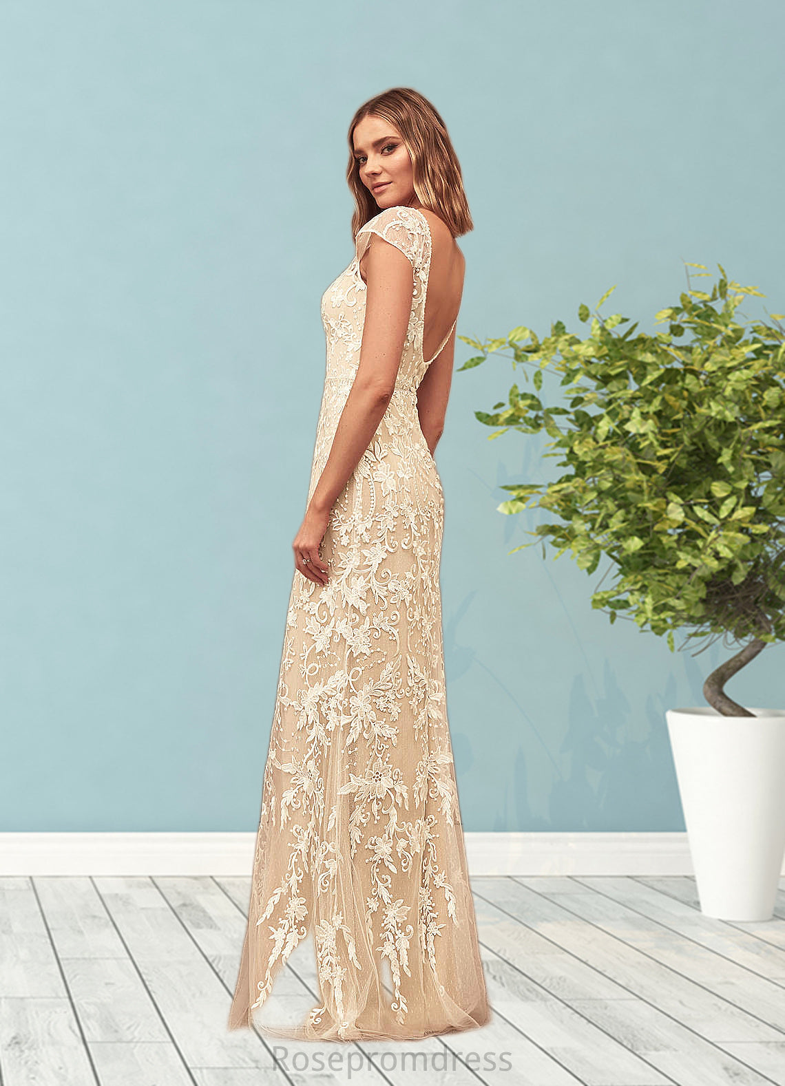Hedda Sheath Sequins Lace Floor-Length Dress SRSP0020030