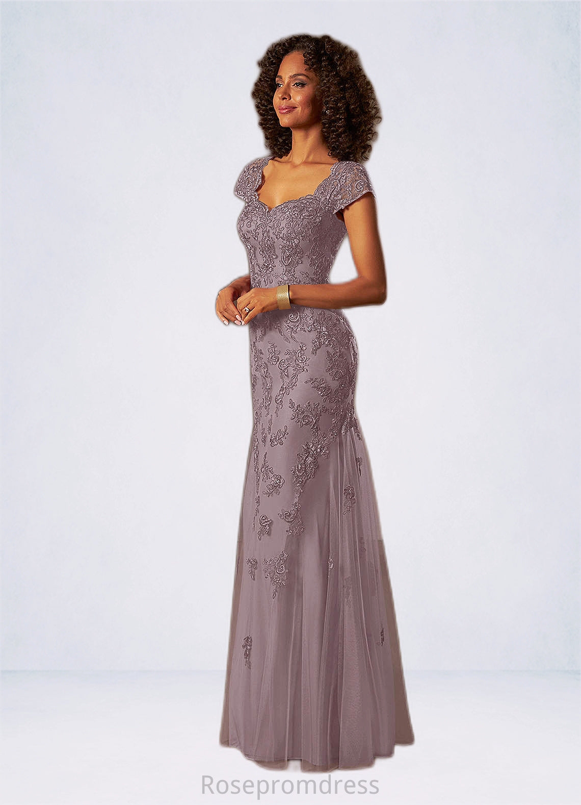 Emery Mermaid Sequins Tulle Floor-Length Dress SRSP0019857