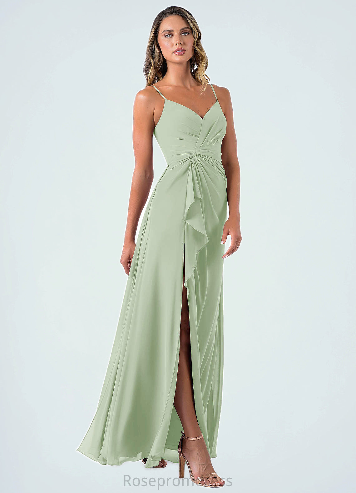 Harley A-Line Pleated Chiffon Floor-Length Dress SRSP0019601