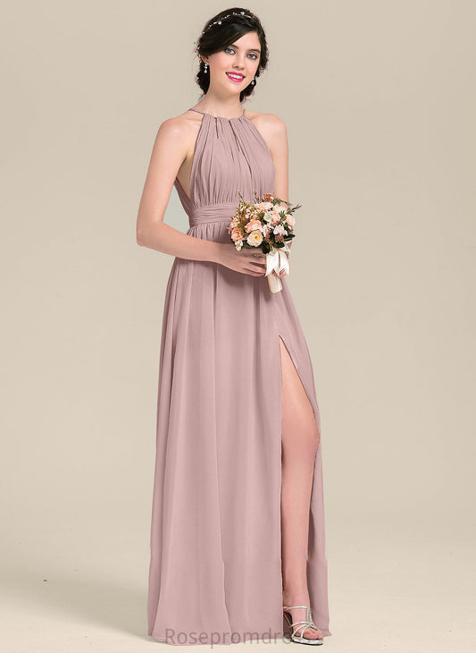 Neckline Length A-Line SplitFront Floor-Length Embellishment Fabric Ruffle Silhouette Bow(s) ScoopNeck Glenda Bridesmaid Dresses