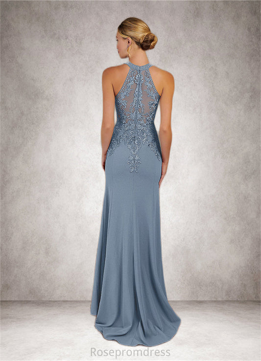 Mollie Mermaid Sequins Stretch Crepe Sweep train Dress SRSP0019825