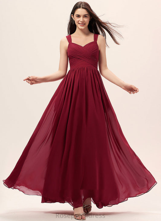 Sweetheart Fabric Pockets Embellishment Ruffle Neckline Floor-Length A-Line Silhouette Length Joslyn Floor Length Bridesmaid Dresses