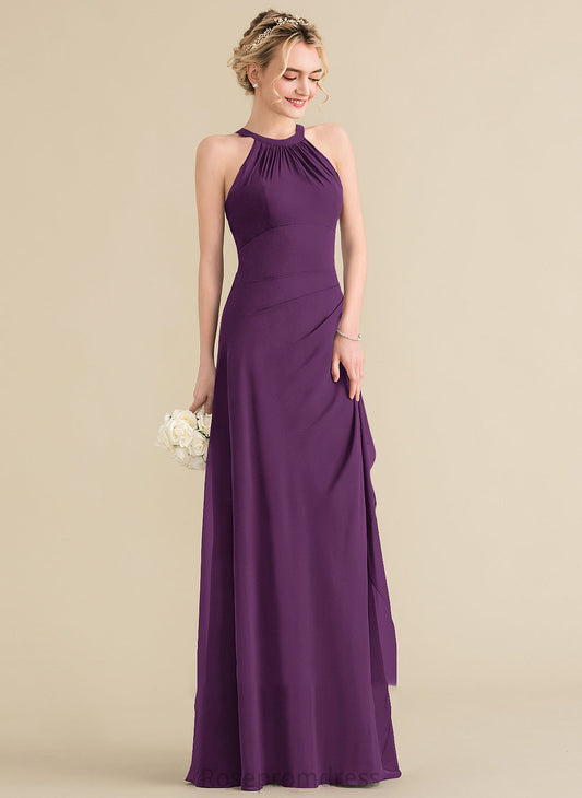 Length Silhouette Embellishment Fabric CascadingRuffles Neckline Floor-Length A-Line ScoopNeck Liana Floor Length A-Line/Princess Bridesmaid Dresses