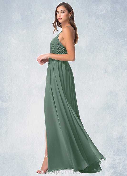 Ruby A-Line Pleated Chiffon Floor-Length Dress SRSP0019728