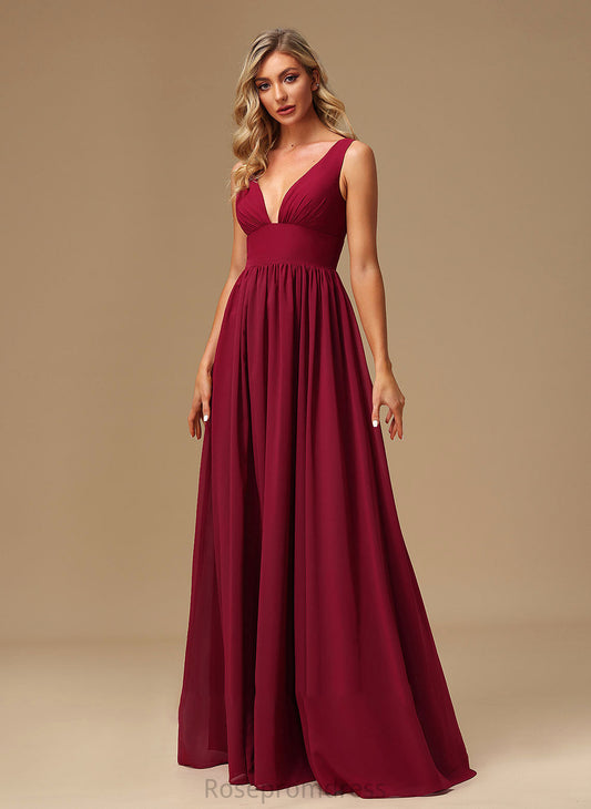 A-Line Silhouette Floor-Length V-neck SplitFront Length Neckline Embellishment Fabric Cloe Floor Length Natural Waist Bridesmaid Dresses