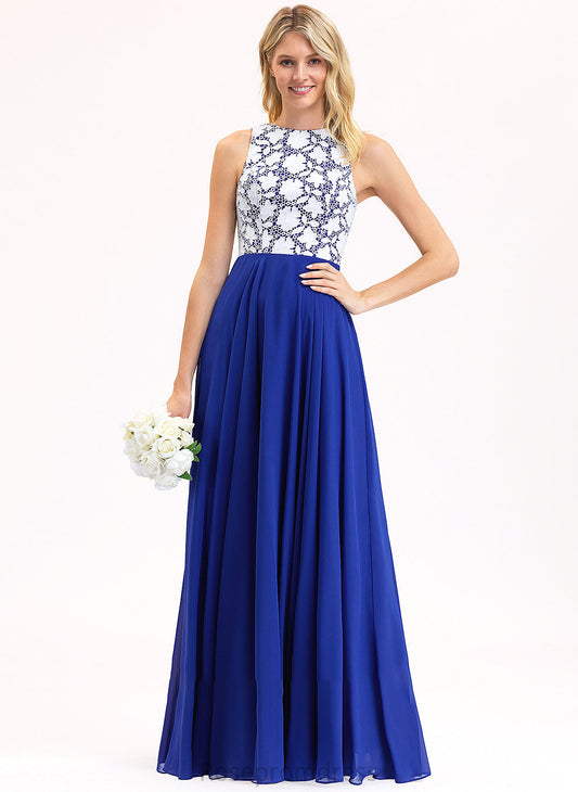 ScoopNeck Lace Silhouette Length Neckline Fabric Straps A-Line Floor-Length Cornelia Bridesmaid Dresses