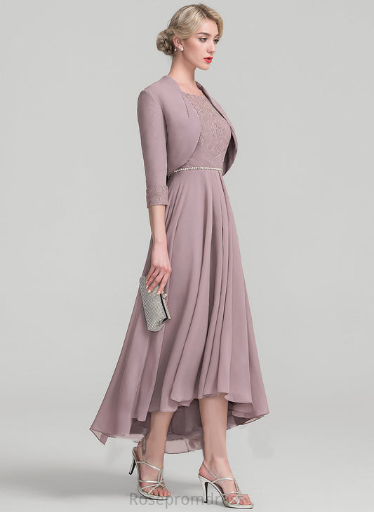 Mother A-Line Dress With Scoop Beading Mckenna Chiffon Neck Asymmetrical Lace Mother of the Bride Dresses Bride the of