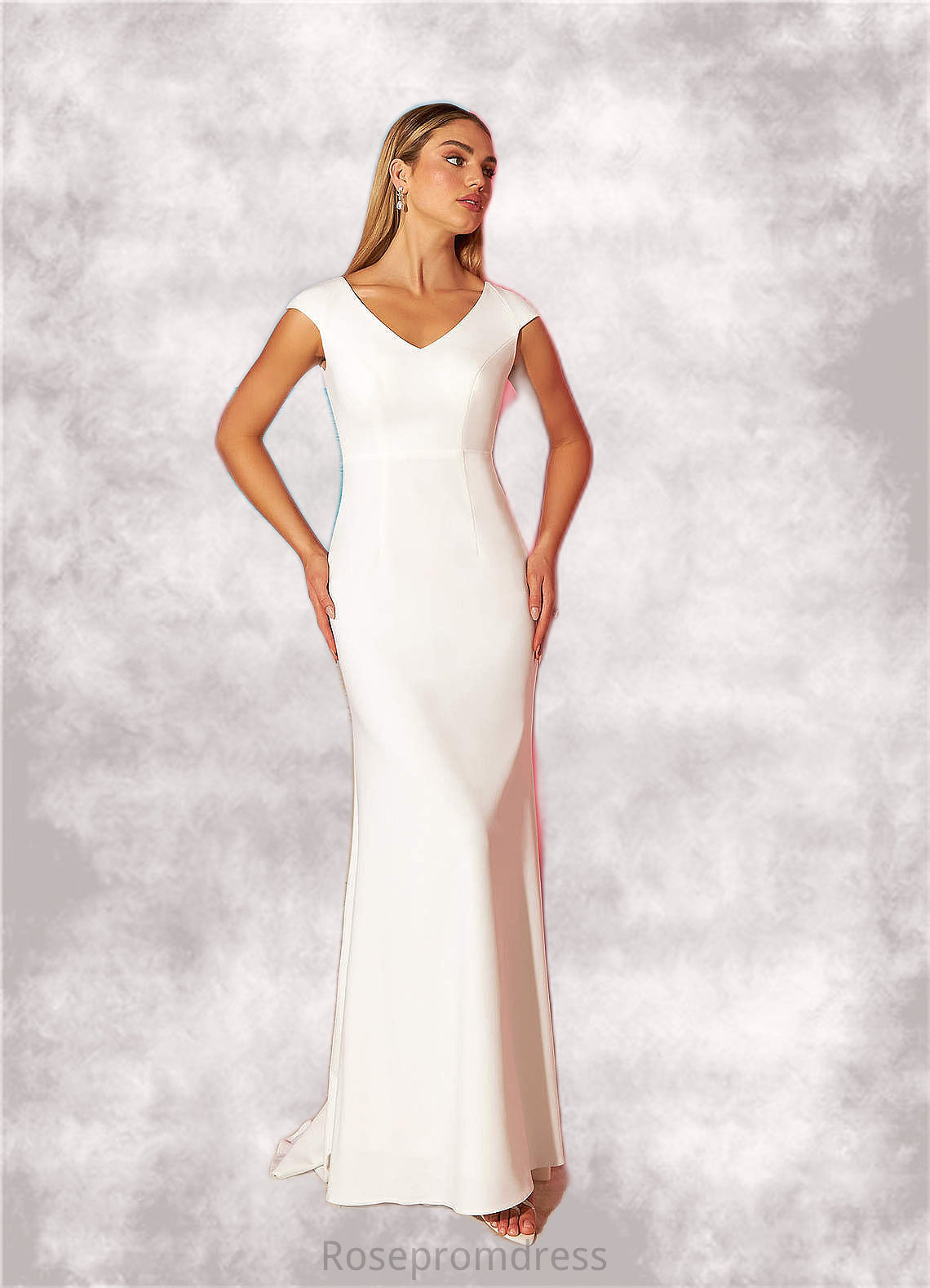 Willa Mermaid Stretch Crepe Sweep Train Dress SRSP0020101