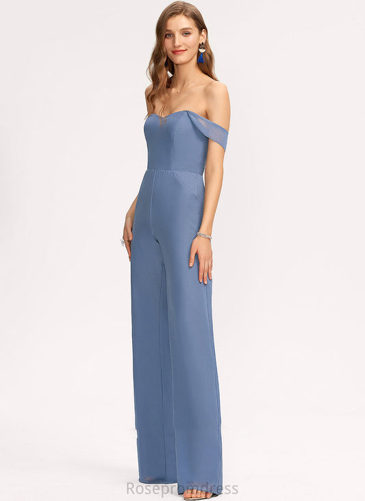 Off-the-Shoulder Pockets Straps Floor-Length Length Fabric Embellishment Neckline Nina A-Line/Princess Off The Shoulder Floor Length Bridesmaid Dresses