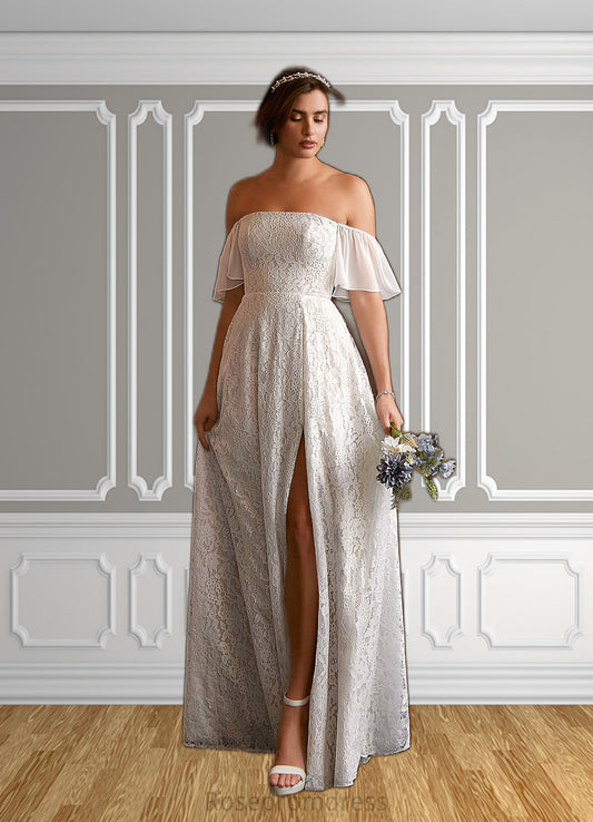 Pru A-Line Off the Shoulder Chiffon Floor-Length Dress SRSP0020087