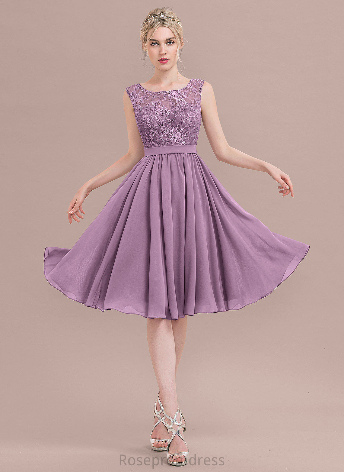 Neckline Lace Silhouette A-Line Length Knee-Length SquareNeckline Fabric Straps Leila Sleeveless Floor Length Bridesmaid Dresses